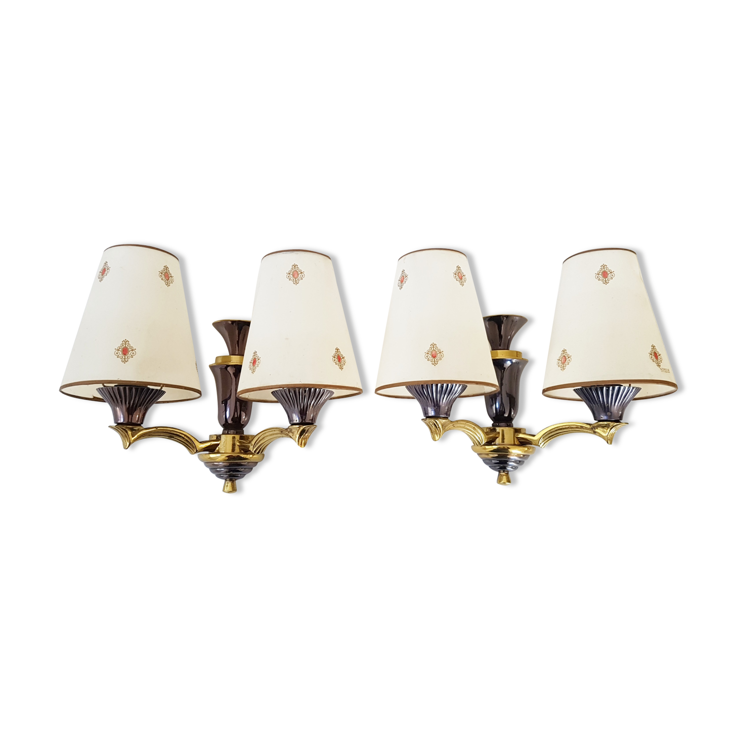 Pair of sconces in bronze of the 1950s