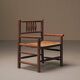 Wicker armchair in solid wood, handcrafted, France, around 1950.