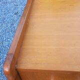 Vintage oak commode with tapered legs and wings from the 1950s.