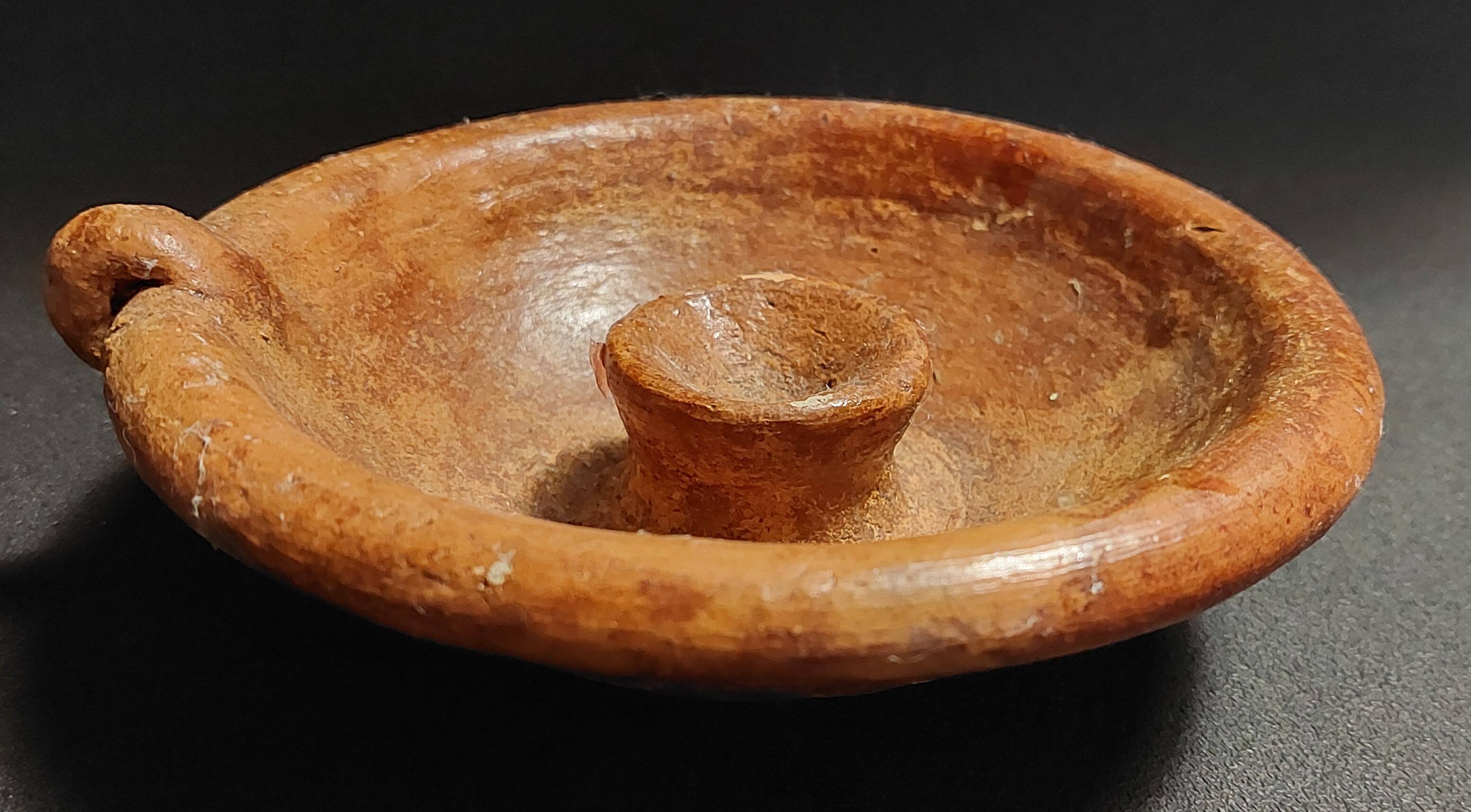 Handheld terracotta candlestick Africa mid-20th century