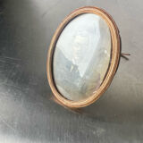 Metal gold colored oval picture frame brass