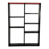 Vintage modular Dodona 300 black and red plastic bookcase for Artemide in 1970