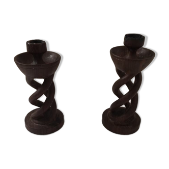 Ethnic wooden candlestick
