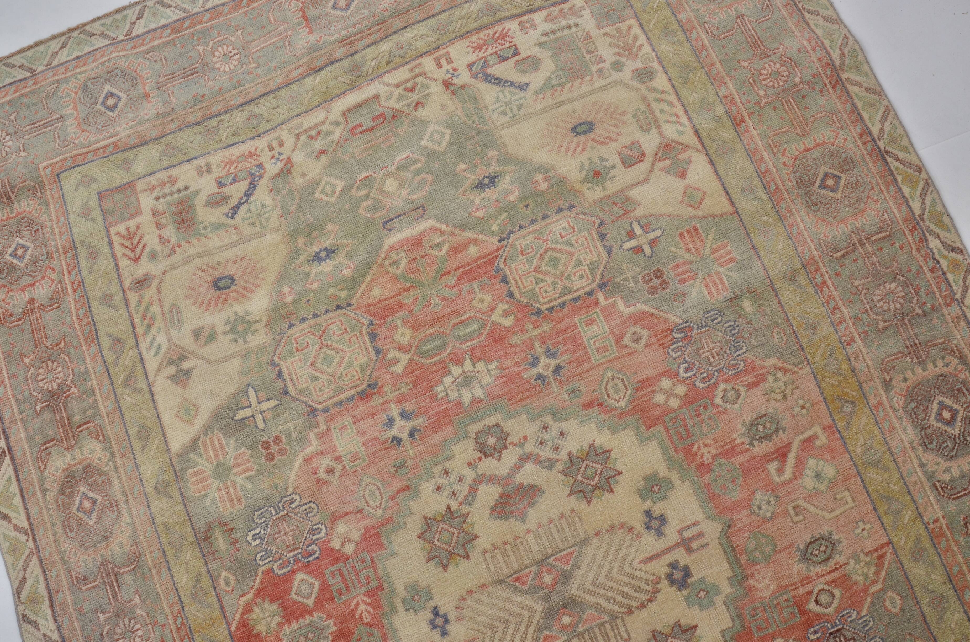 Oushak Handknotted Vintage Rug sku 1453
