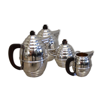 Silver plated coffee and tea set in art deco style - France - 1950's