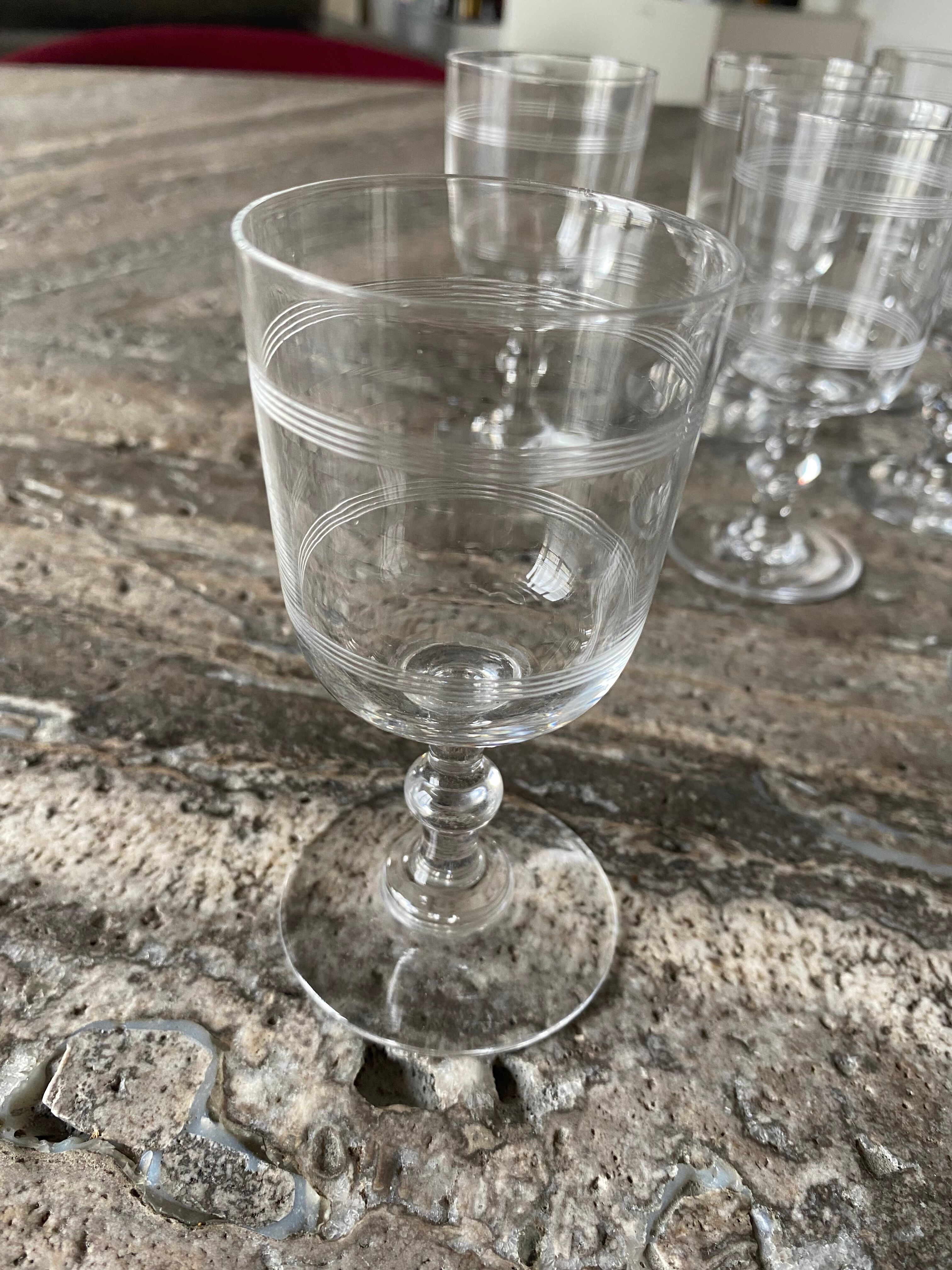 Baccarat engraved crystal glasses