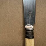 Box of 24 ivory and engraved silver metal cutlery - 19th century