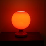 Red allglass table lamp designed  by Štefan Tabery,1960