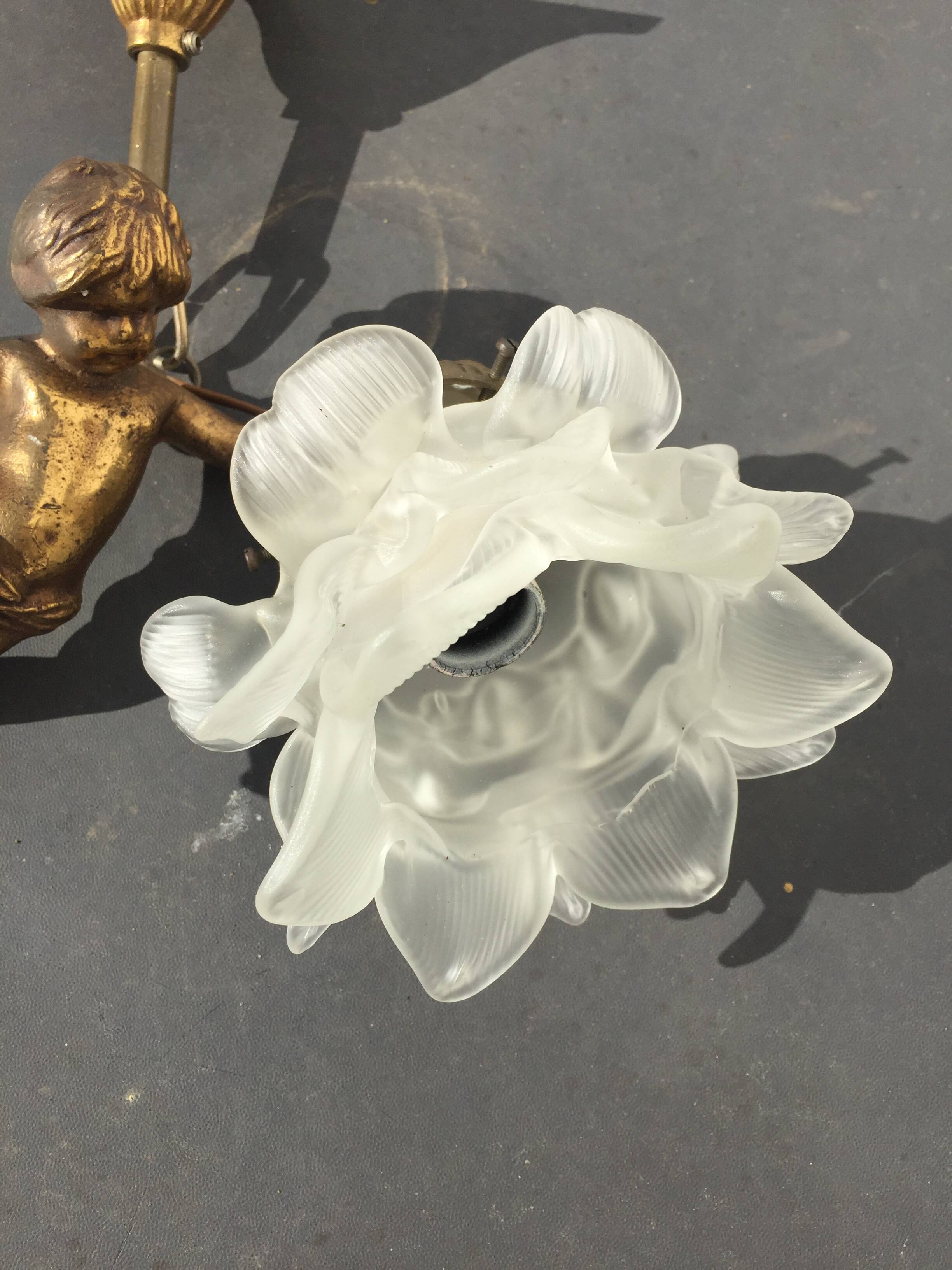 Bronze cherub chandelier