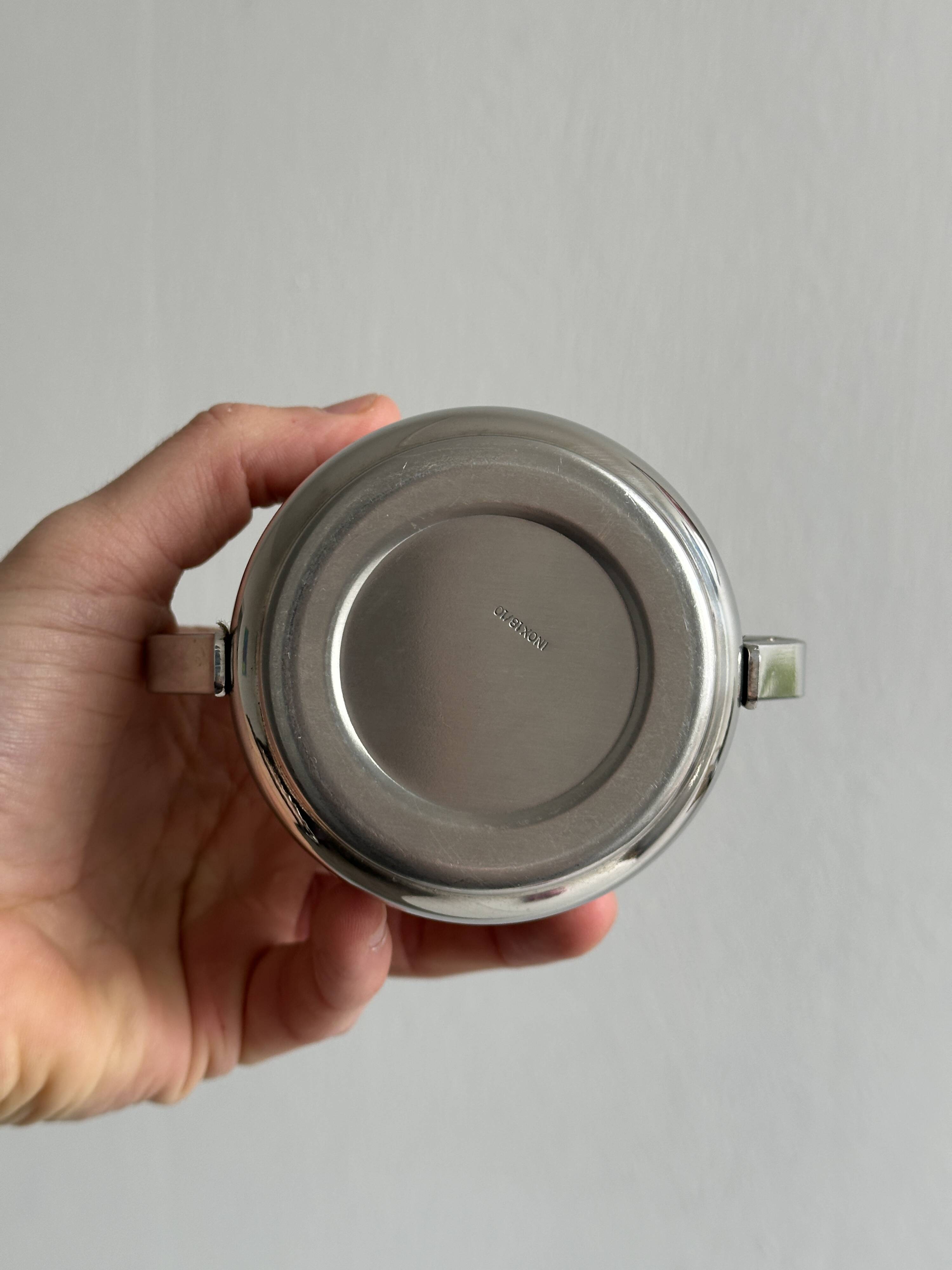 Small stainless steel sugar bowl