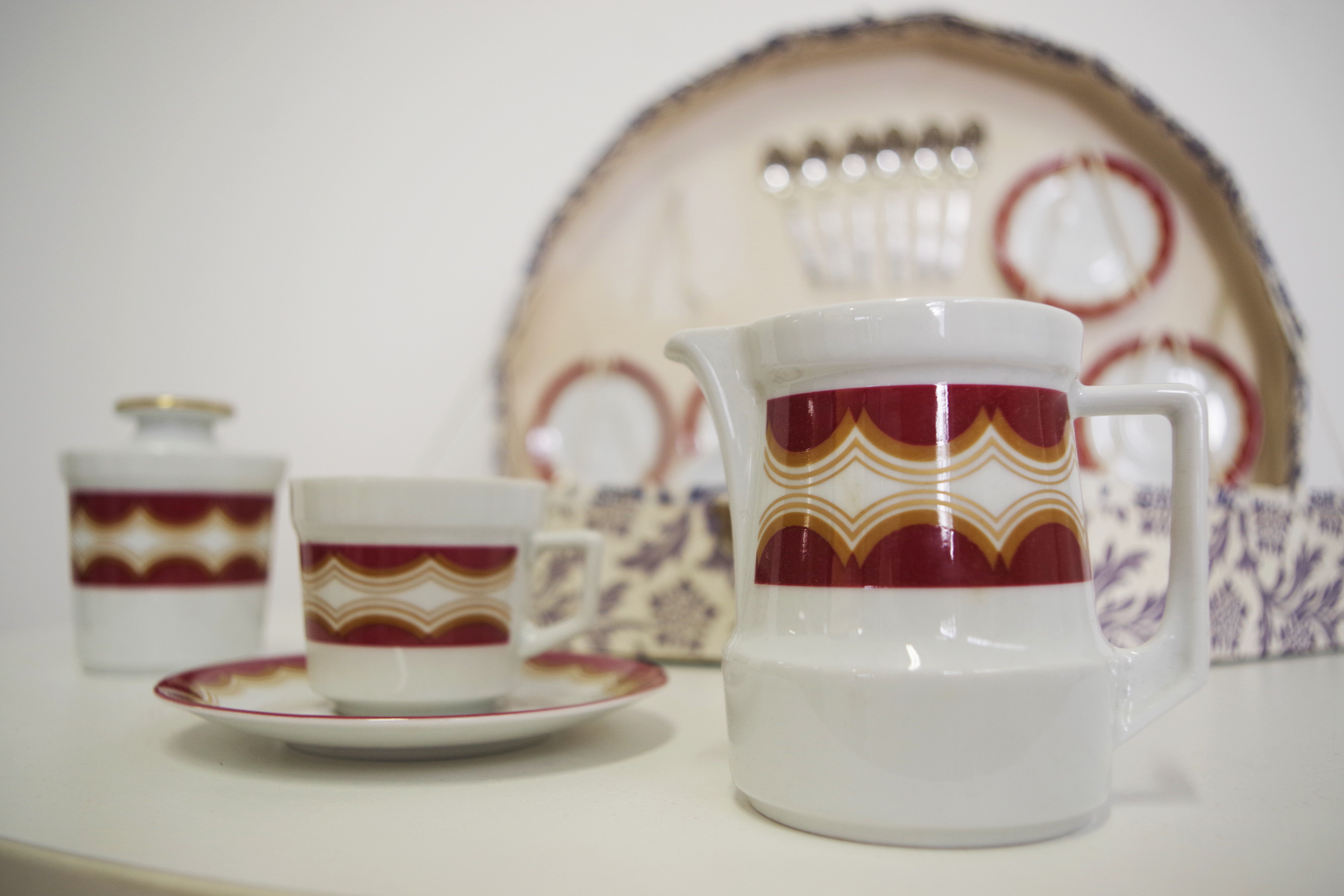 Vintage schirnding coffee service in porcelain, germany, 1970s, set of 21