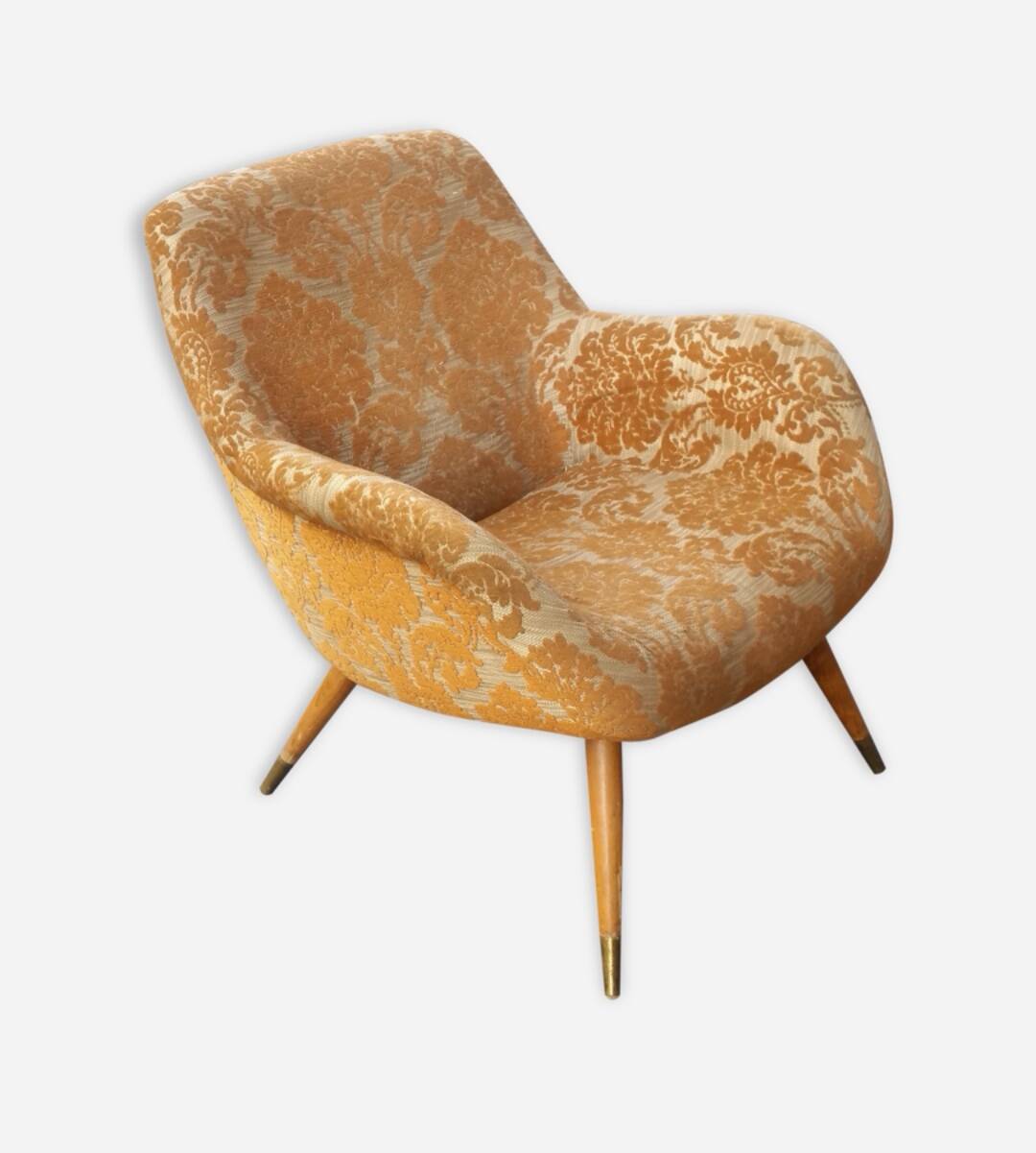 Vintage Scandinavian organic armchair 50s 60s
