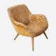 Vintage Scandinavian organic armchair 50s 60s