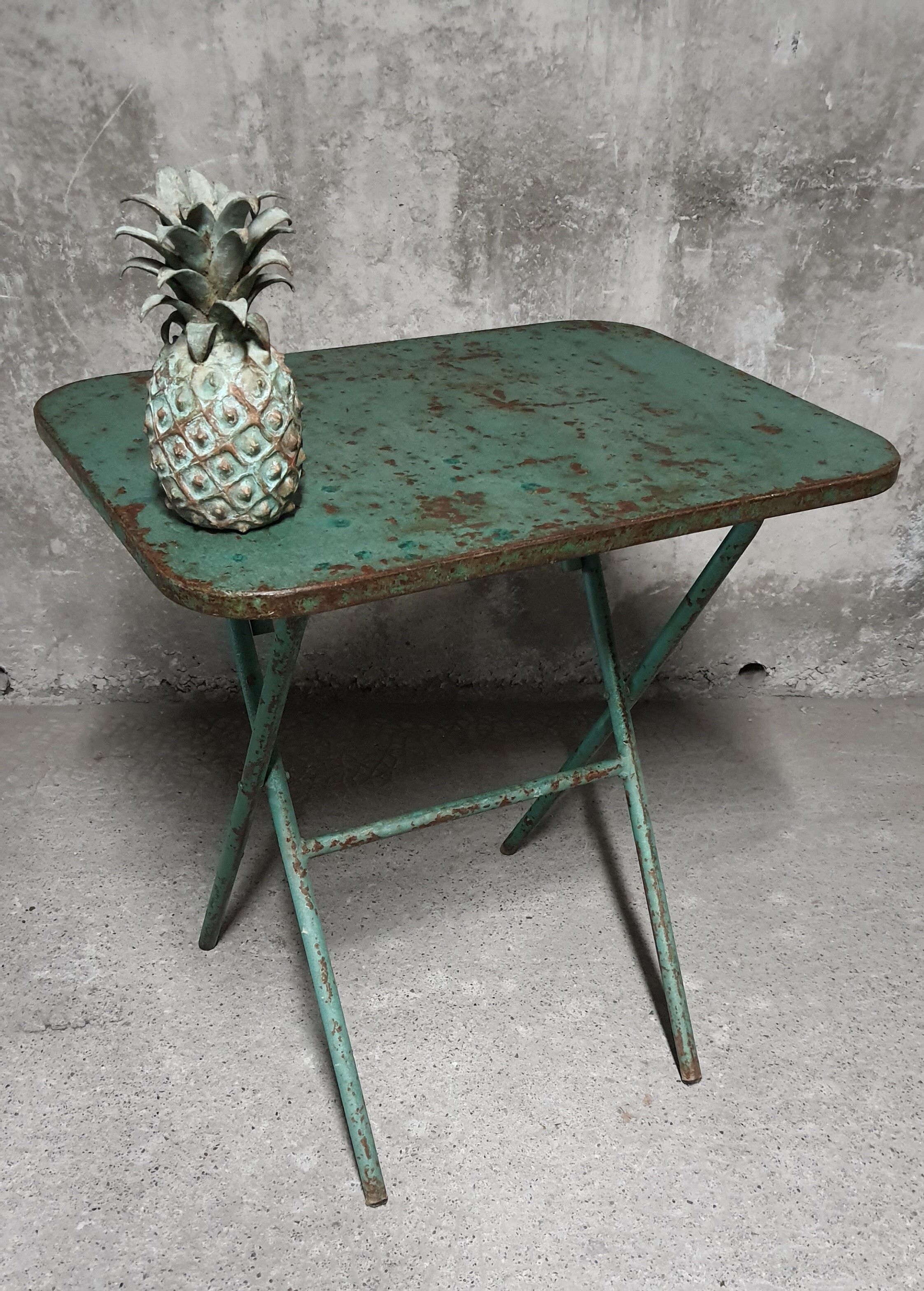 Painted metal folding table