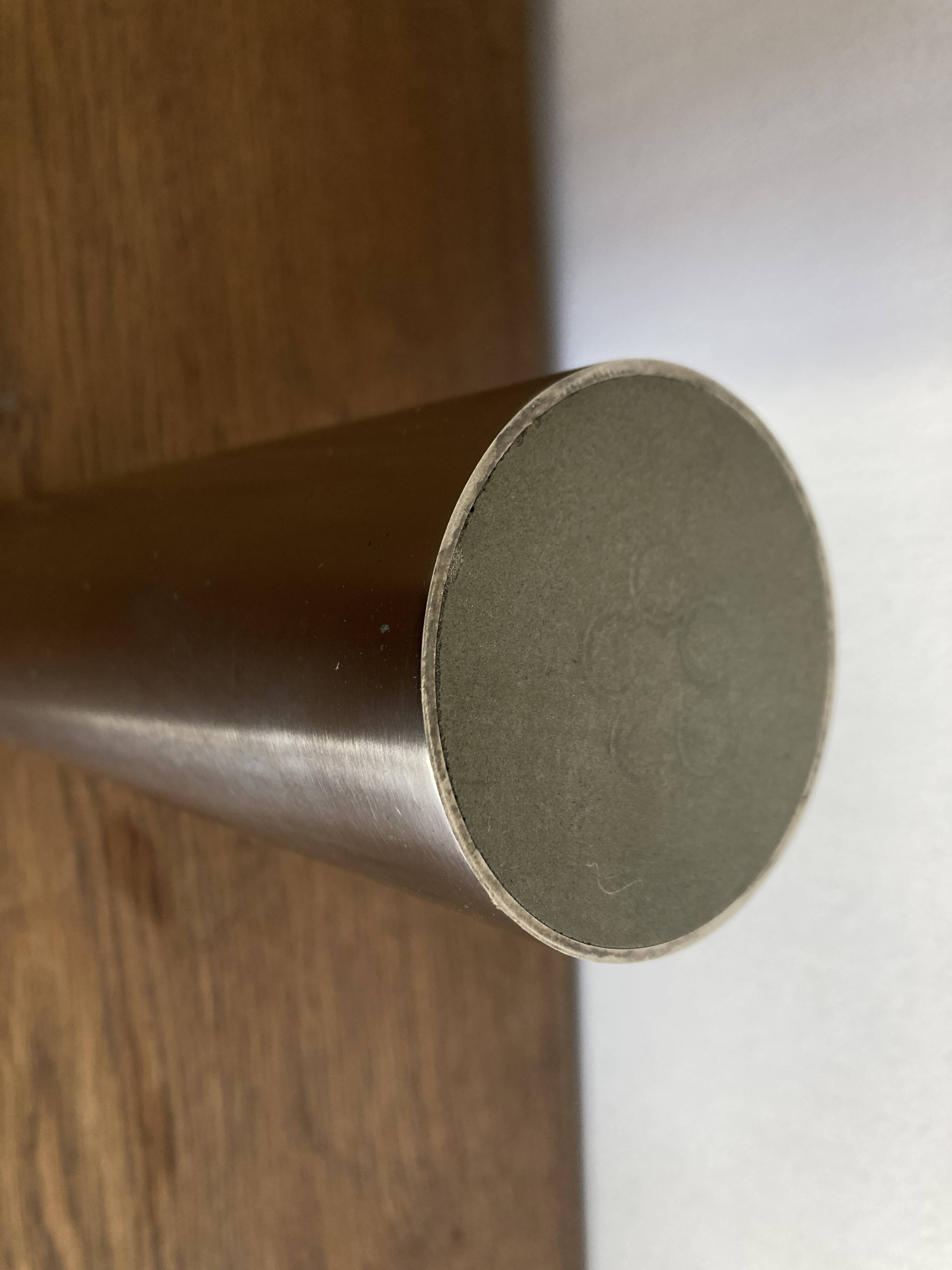 Space Age 1970s brushed steel flower vase