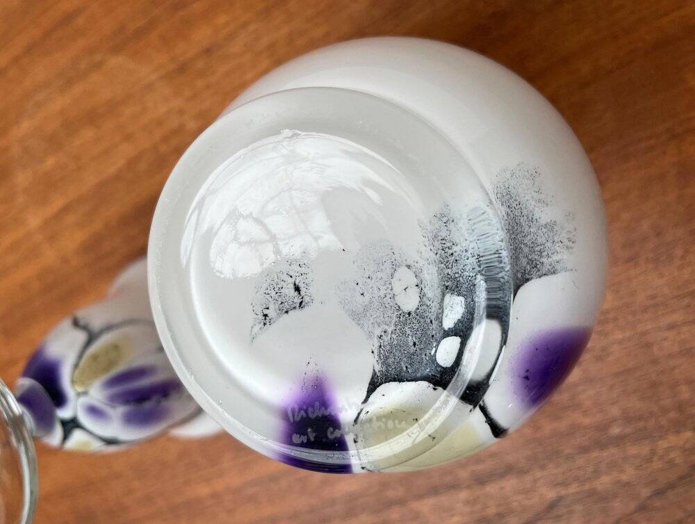 Vintage German glass vase and cup by Hans Jürgen Richartz for the Richartz art collection, set of 2.