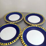 Lot de 4 assiettes à dessert en faïence peintes à la main – Pier 1 – Italie