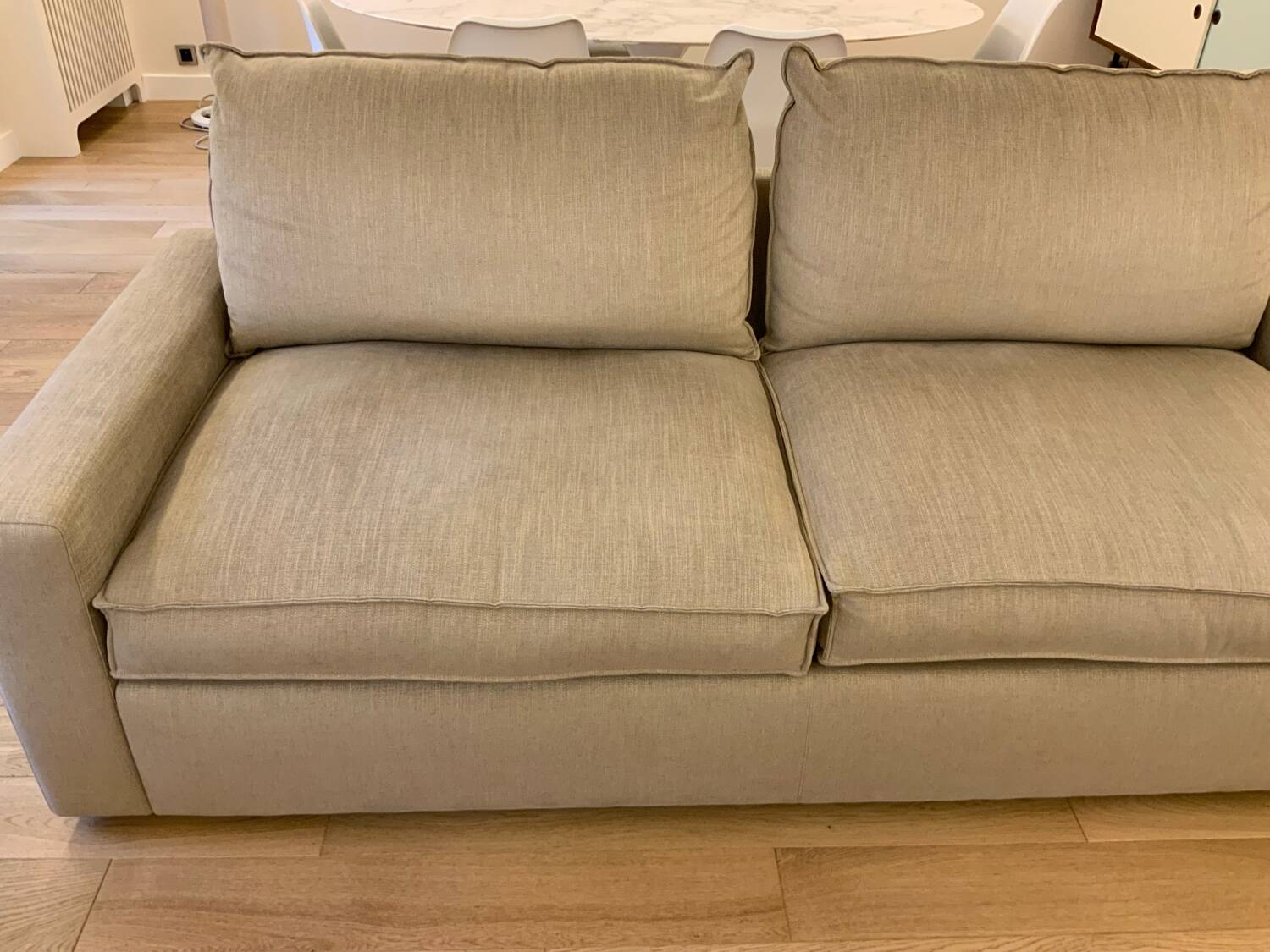 Maries Corner 3-seater sofa Dakota model in mottled beige color