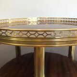 Neoclassical style tripod pedestal in mahogany, brass