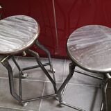 Pair of high bar stools industrial style
