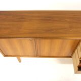 Scandinavian walnut sideboard, Möbelfabrik Linen, Horda, Sweden, 1960