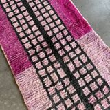 New purple berber wool rug 75x355