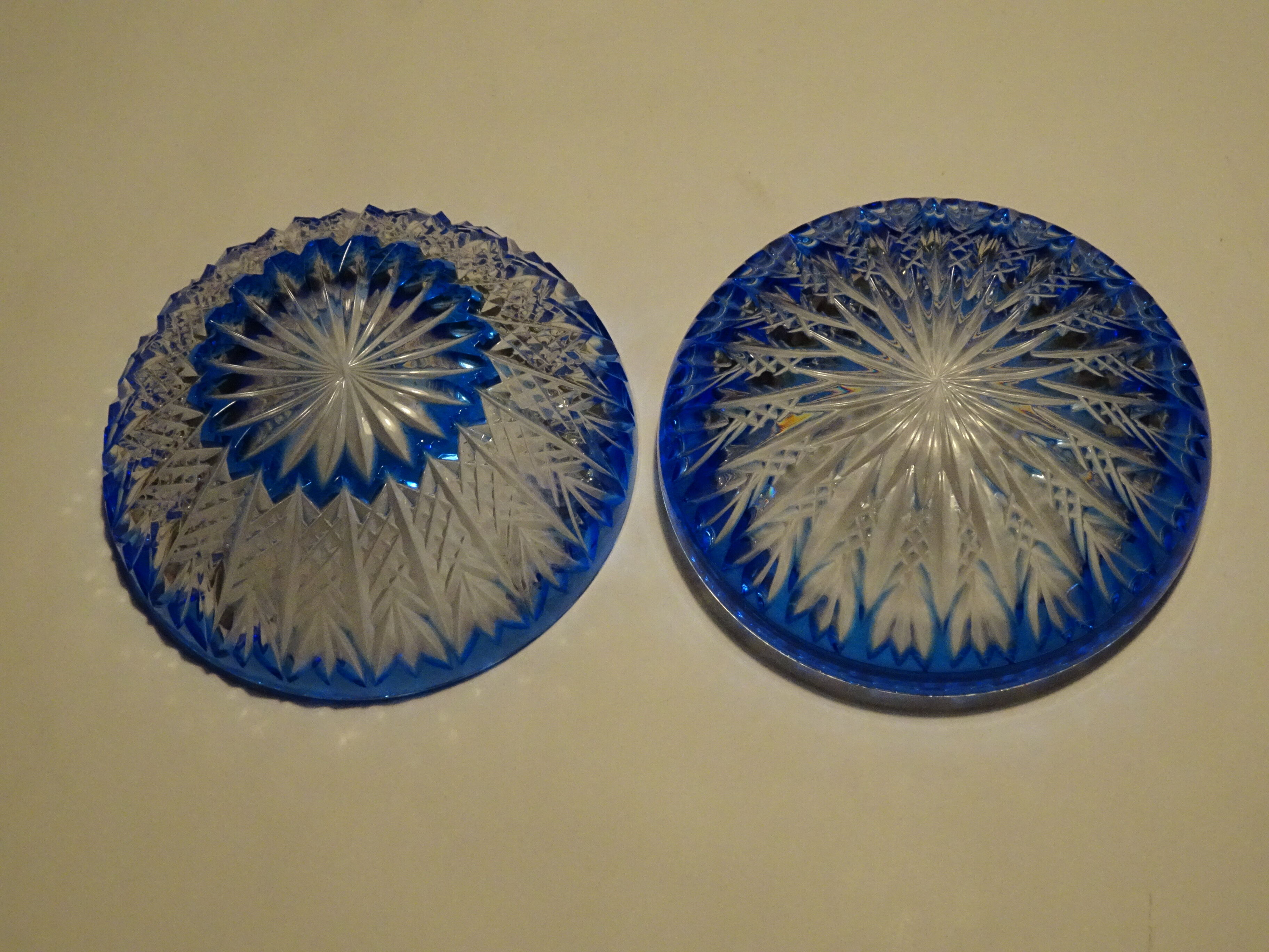 Blue and white crystal-sized box