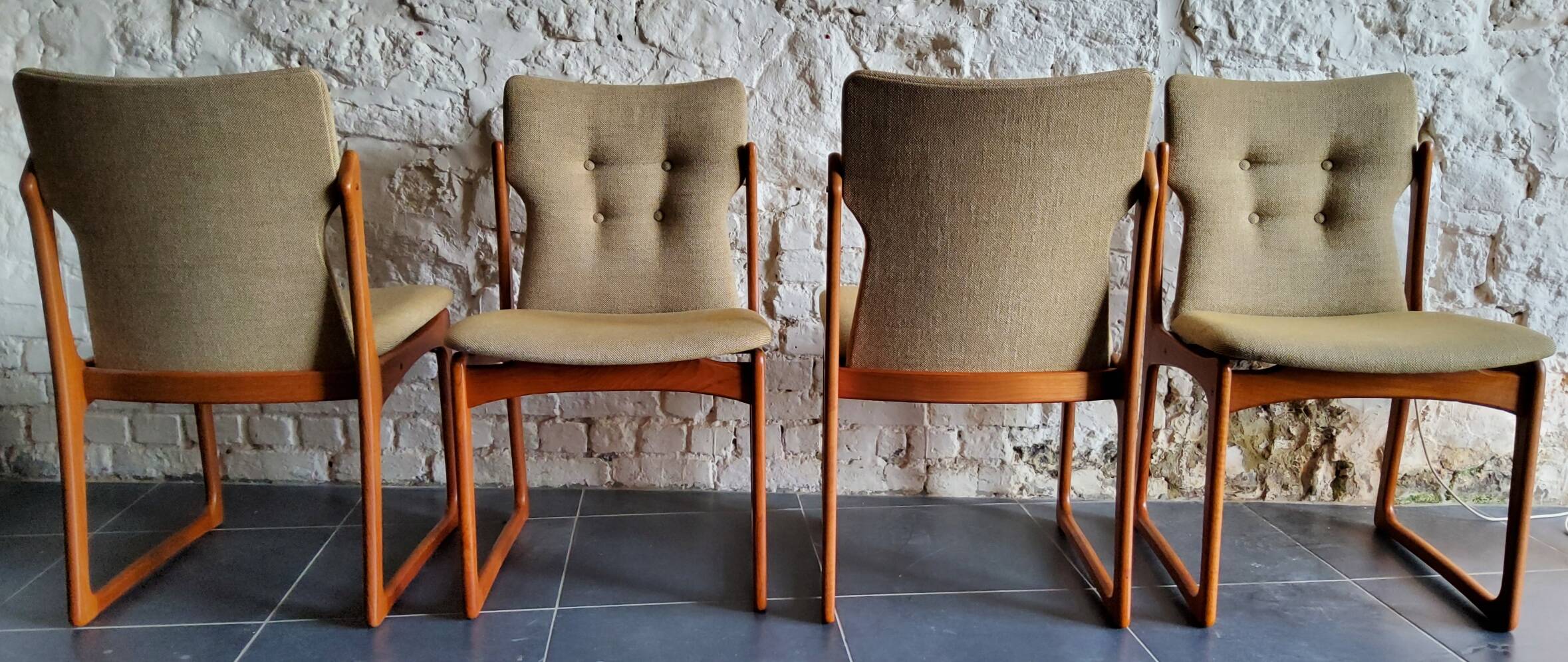 Chaises Scandinave en bois de Vamdrup Stolefabrik Danemark 1960