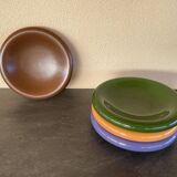 Large vintage cut François brown paper empty ceramic pocket earthenware