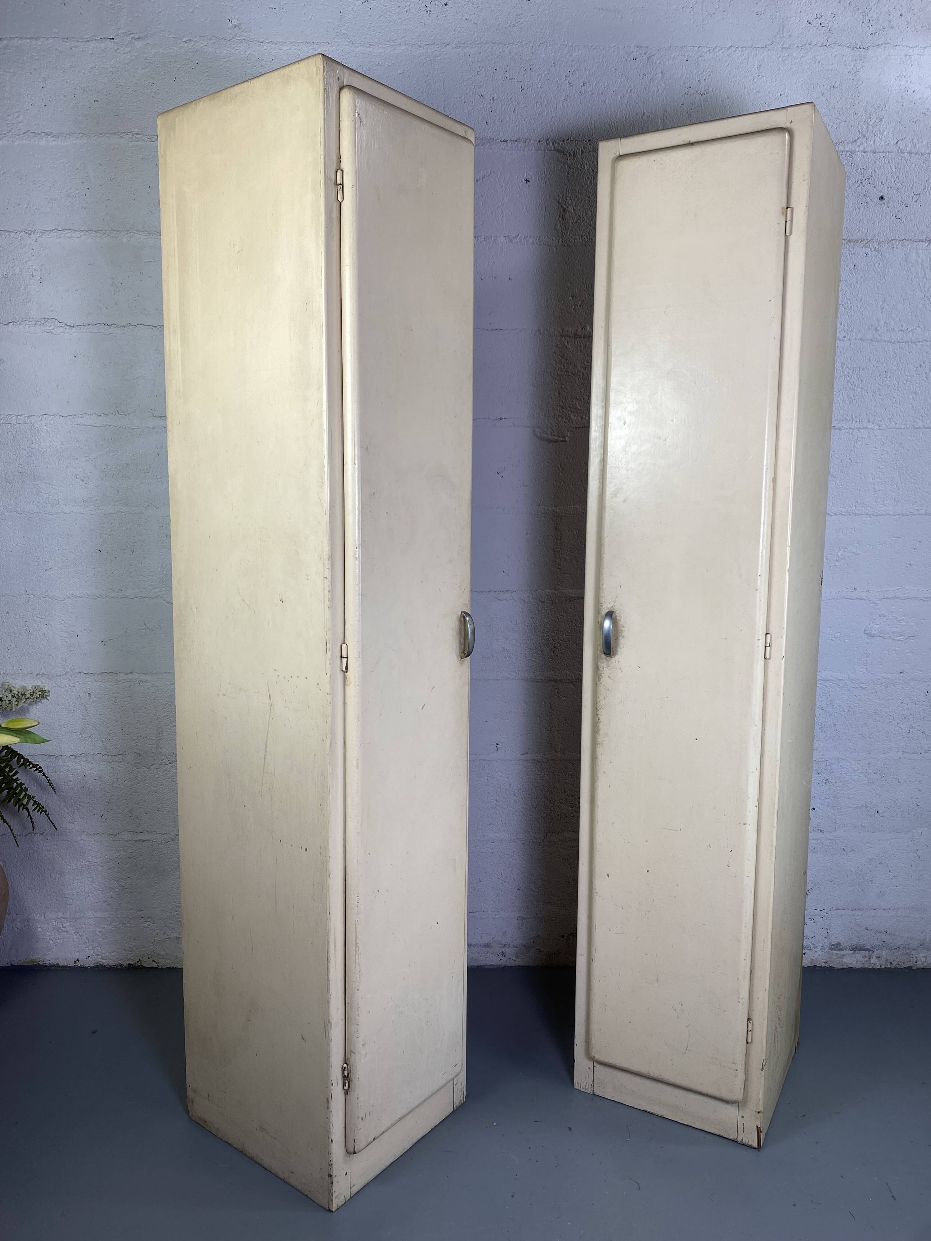Pair of vintage white cabinets