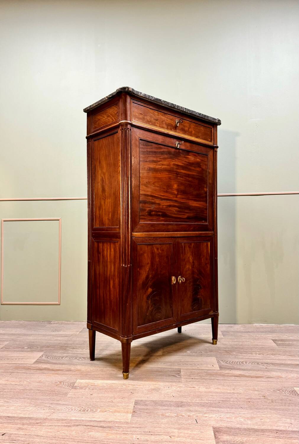 Lady's Secretary In Mahogany Louis XVI XVIII Eme Century