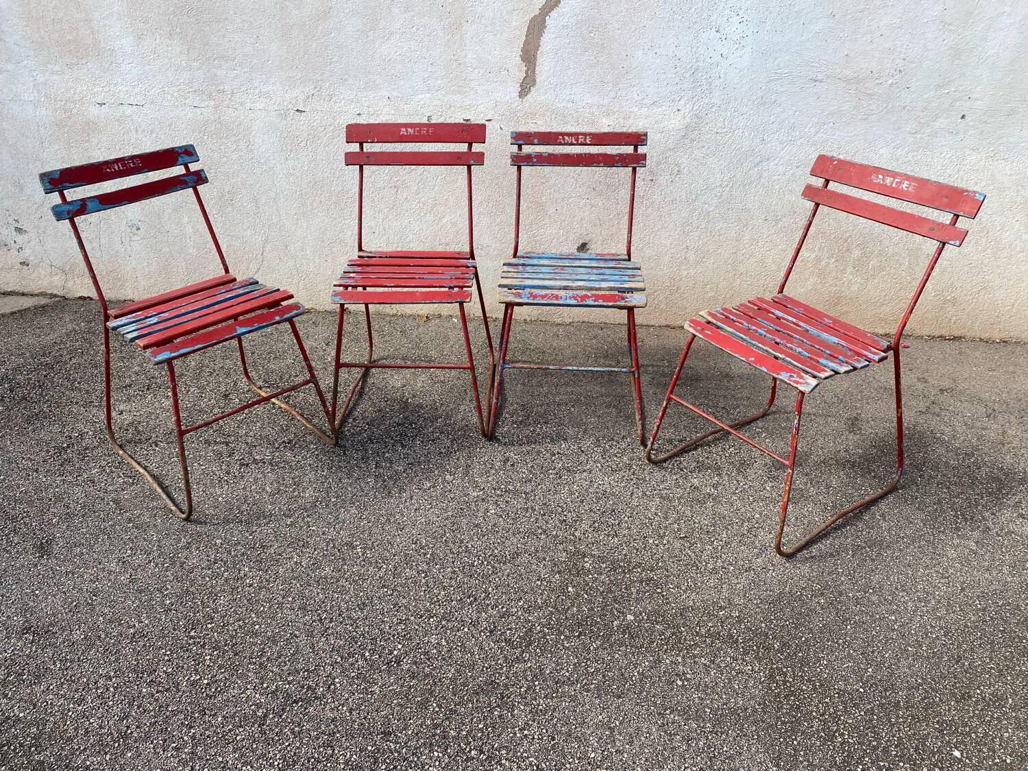 Set of 4 advertising bistro chairs