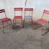 Set of 4 advertising bistro chairs