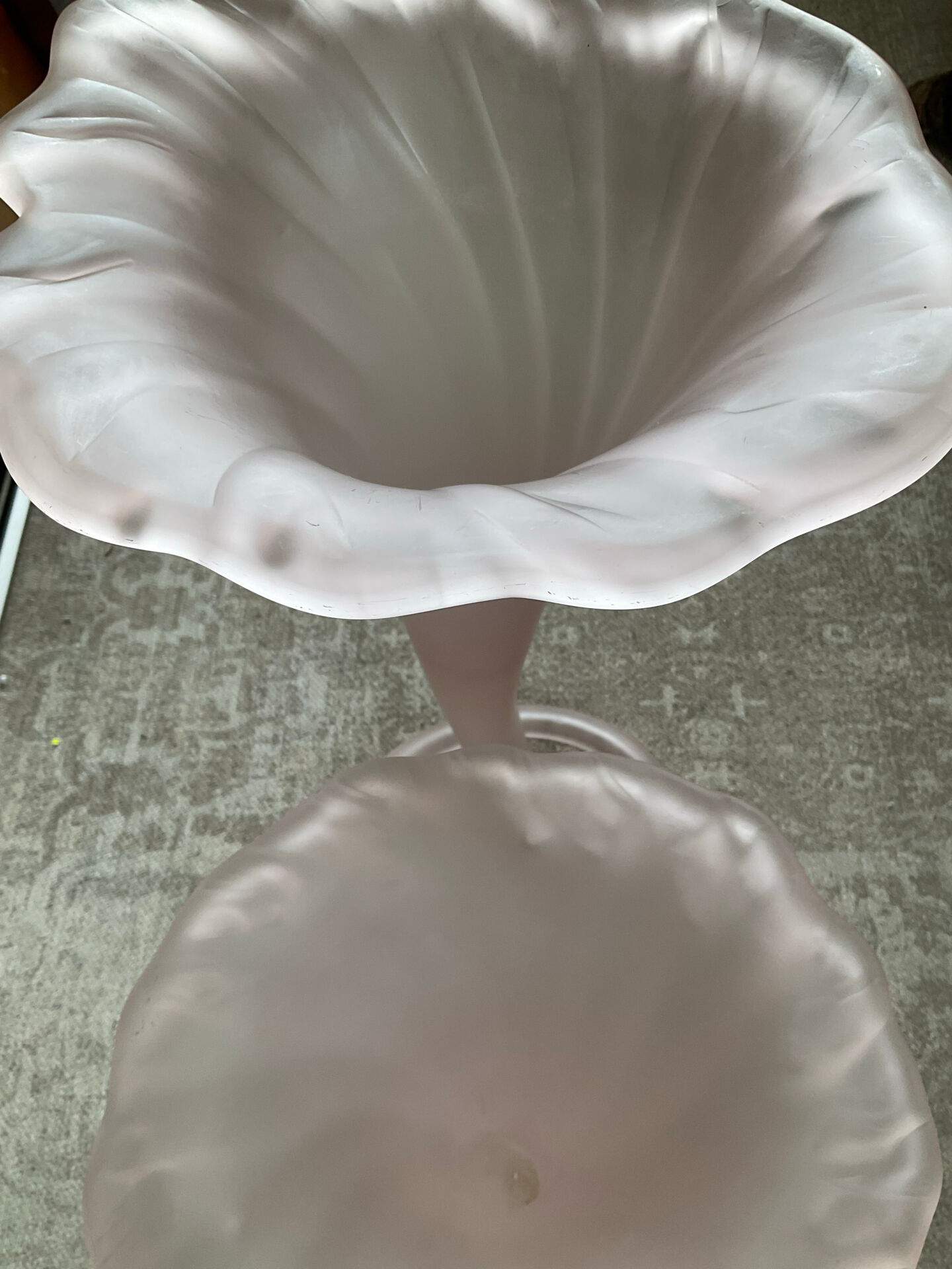 A pair of large Italian corolla vases in glass paste.