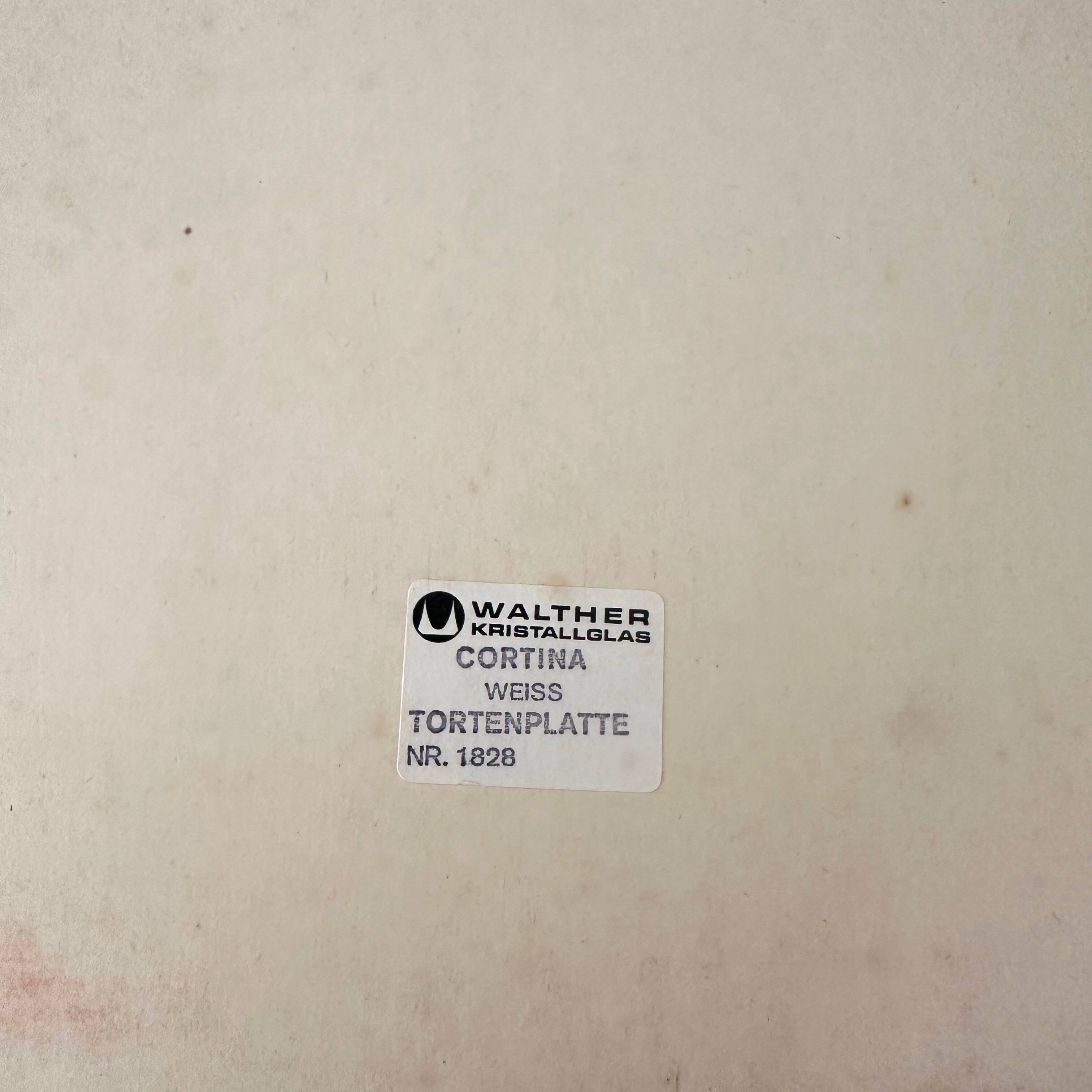 Vintage cake plate Walther Glas, 70s cake plate, OVP