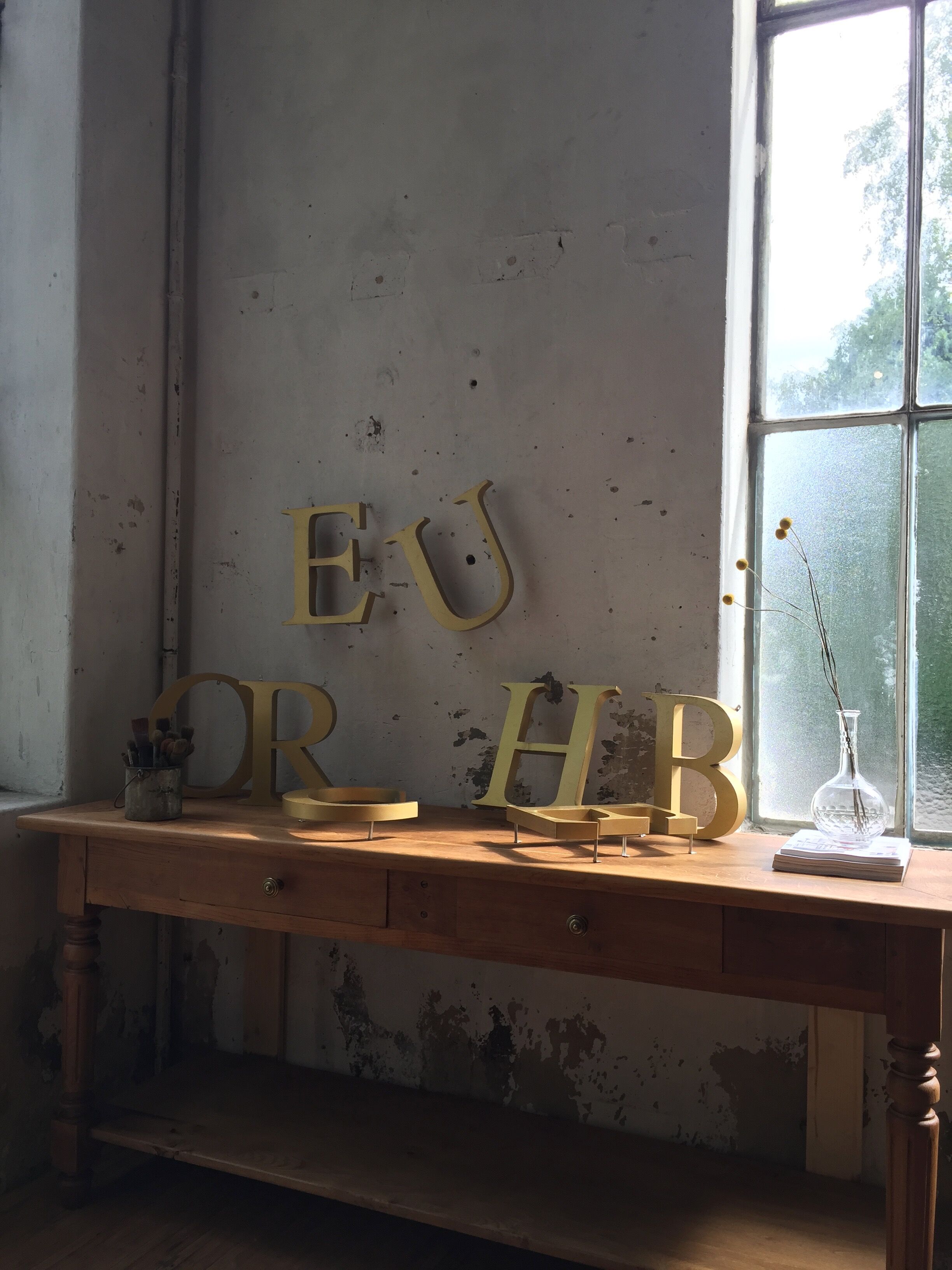 Letter signs vintage gold old