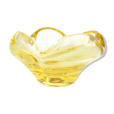 1960s organic modern ashtray, designed by M. Klinger, Zelezny Brod Sklo, Czechoslovakia