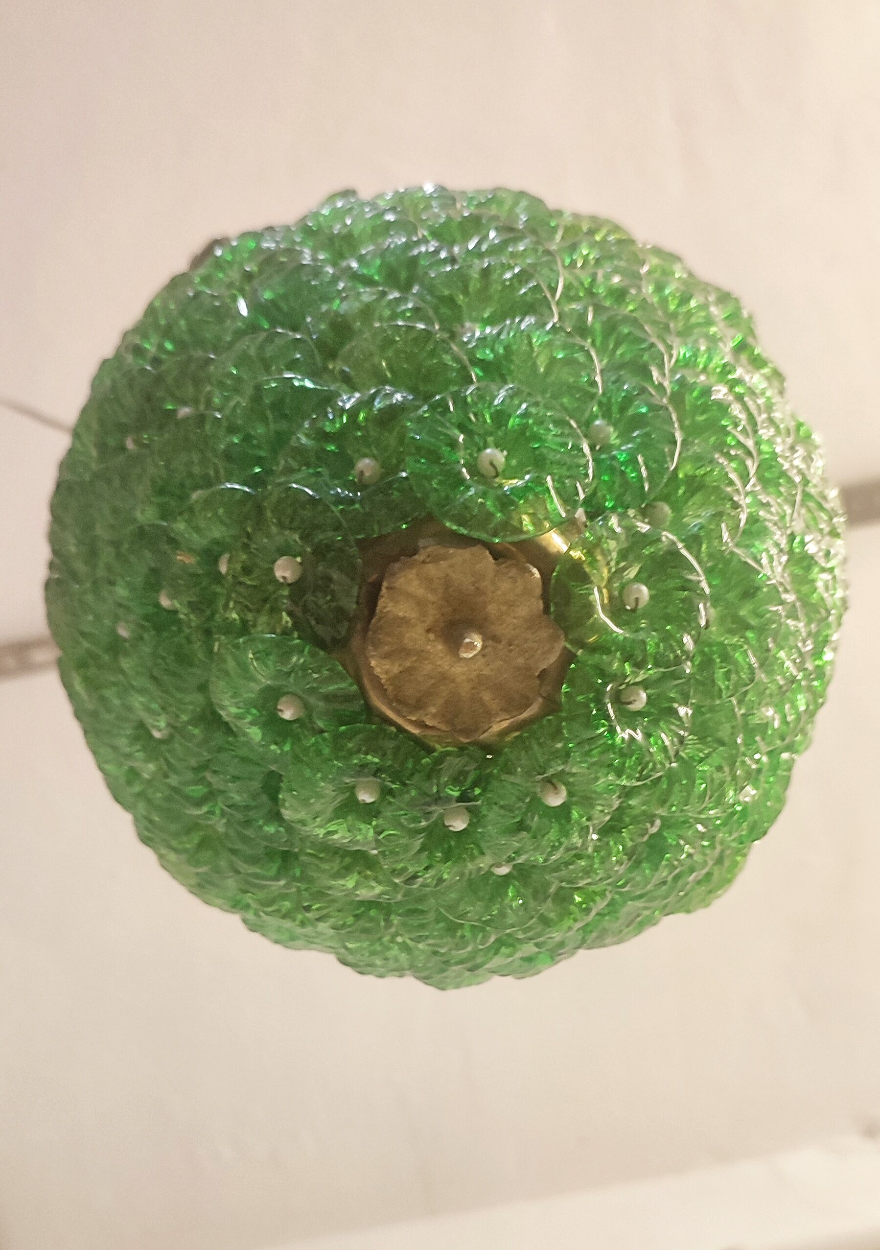 Ceiling lamp with Murano glass flowers. Italy, 1960s