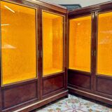 Pair of Louis XVI Style Marquetry Display Cabinets, 19th Century