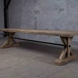 Table de ferme en chêne massif ancien pieds Etoile - longueur 200 cm