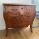 Commode 3 drawers galbee style louis xv marquetry marble top