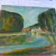 Table the mill by the vintage river 1950, unsigned