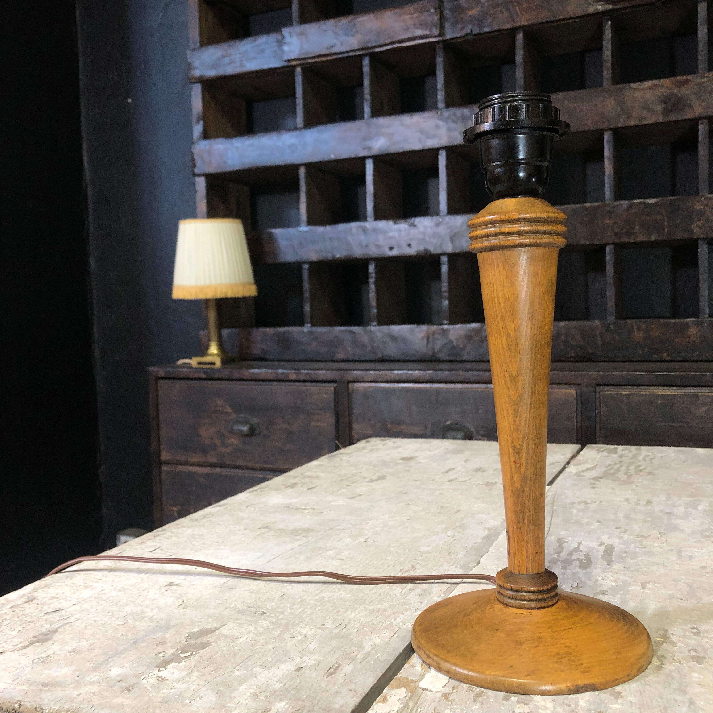 Vintage wooden lamp foot