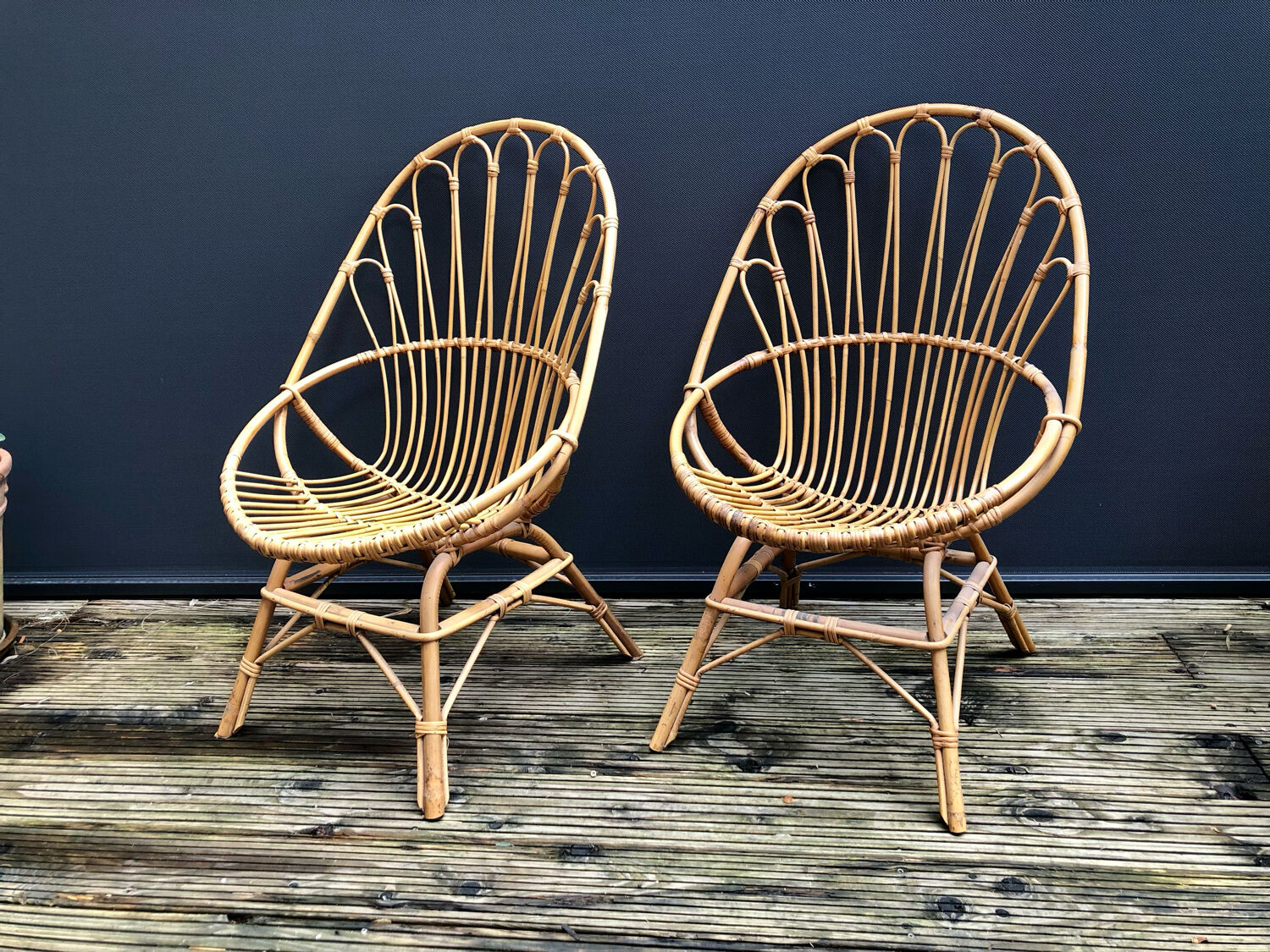 Rattan armchairs