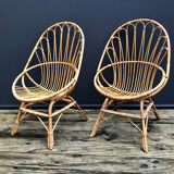 Rattan armchairs