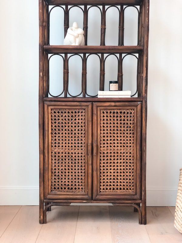 Vintage rattan shelf