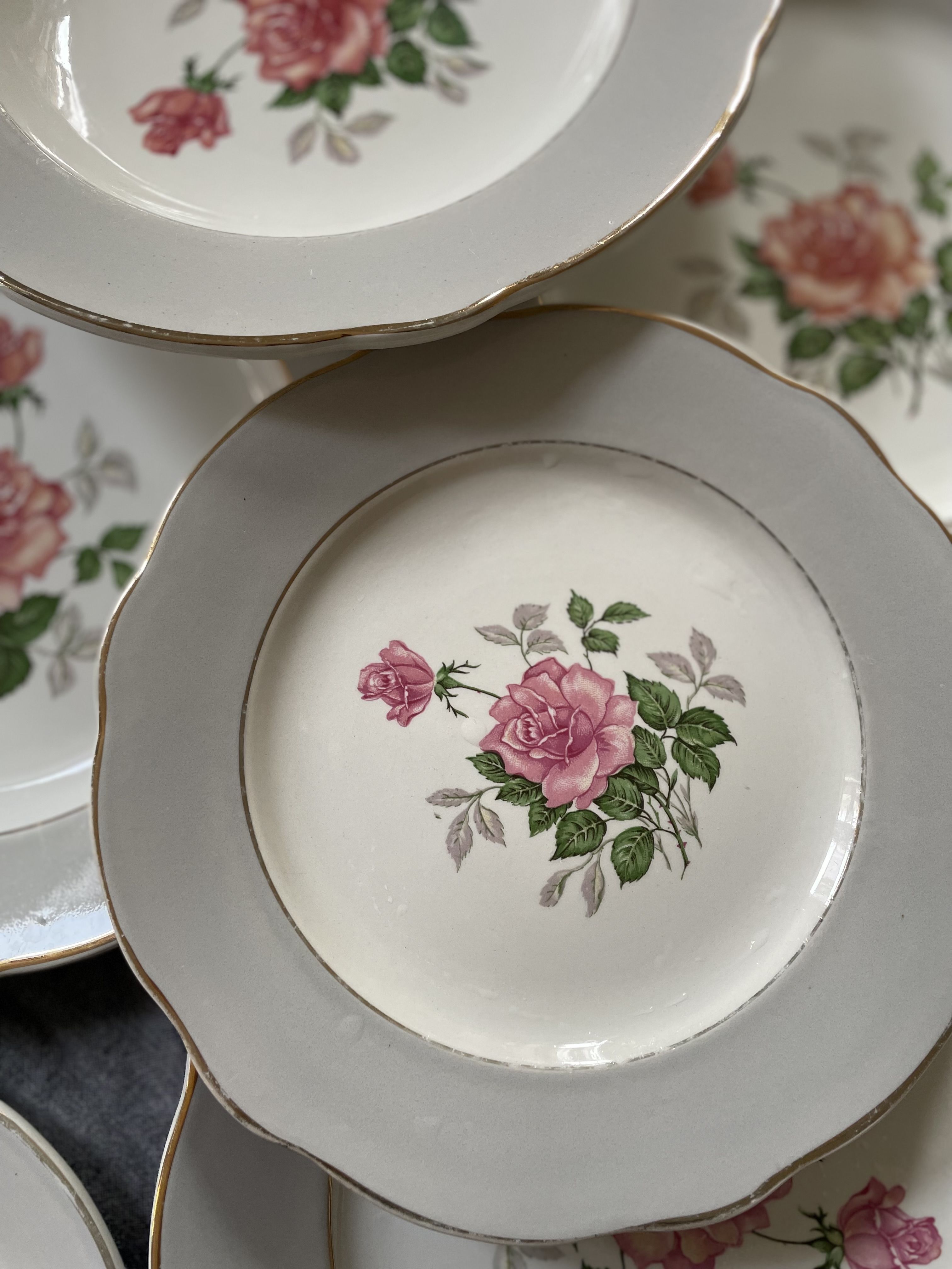 Lot De 4 Assiettes à Dessert En Porcelaine - 20 Cm, Gaufrées - Pour Entrée, Salade, Gâteau - Bleu - 9