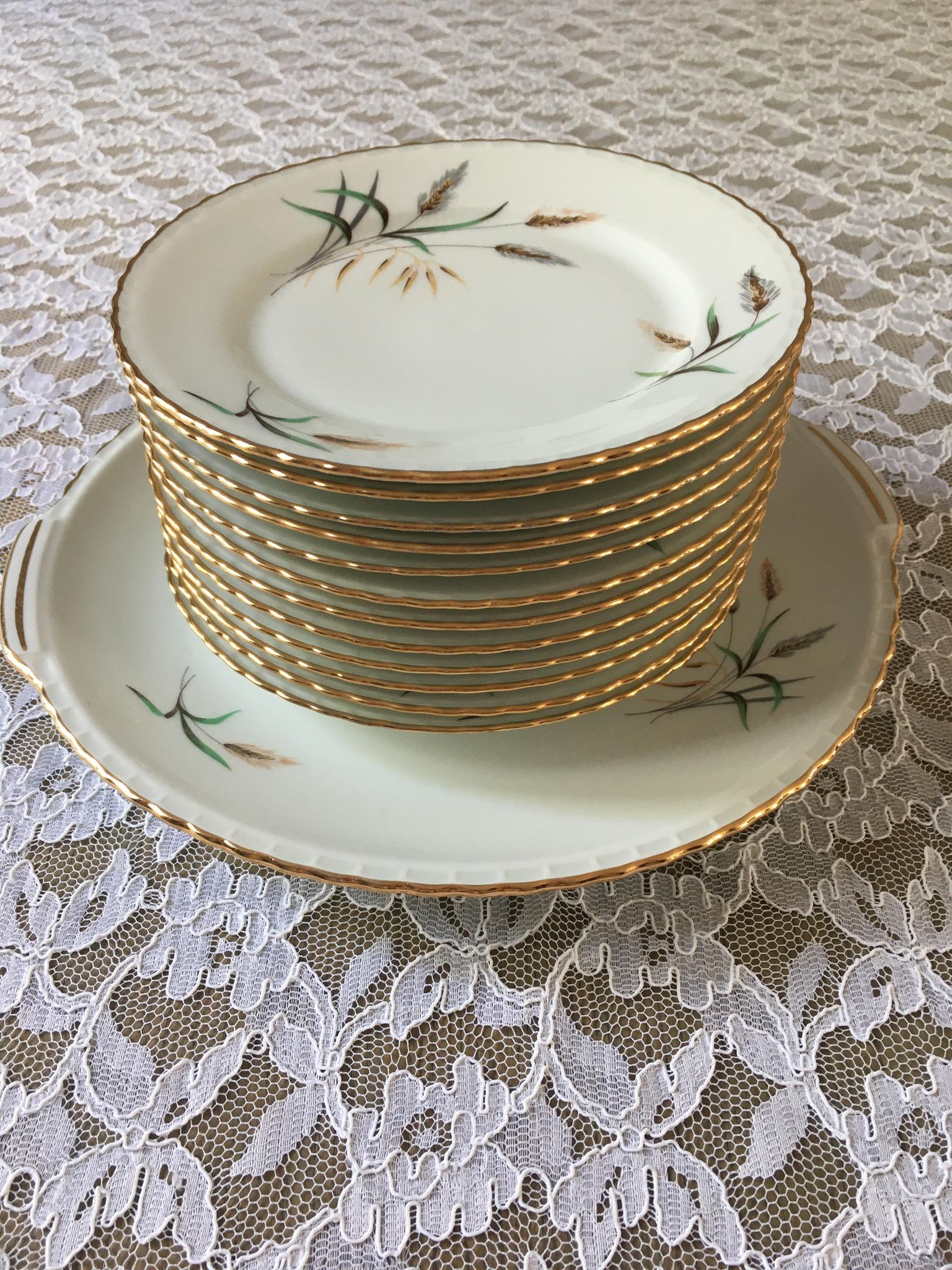 Service à dessert en porcelaine royale de luxe 1960