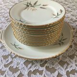 Service à dessert en porcelaine royale de luxe 1960