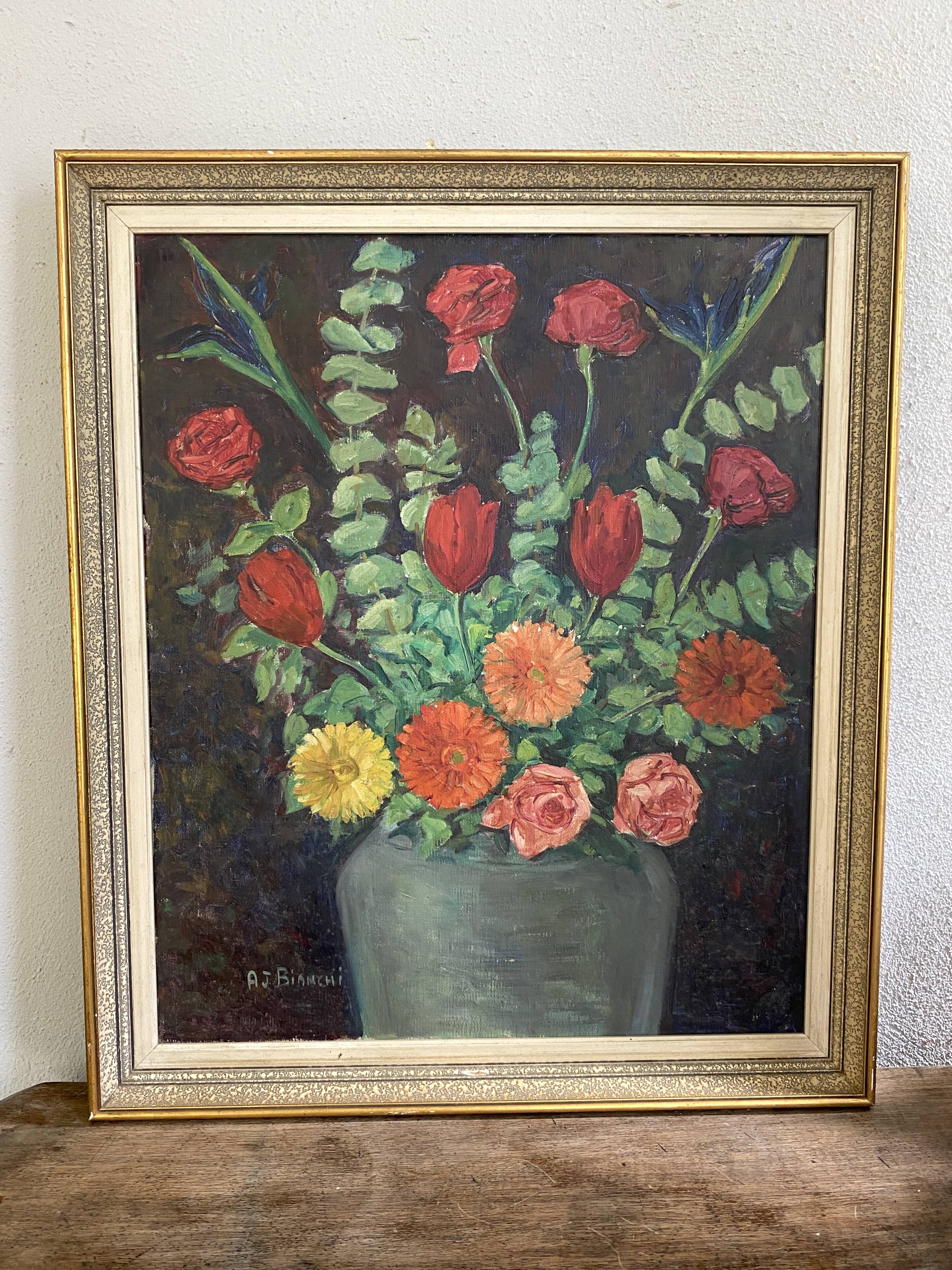 Oil on canvas, wooden fabric frame, 1950s
